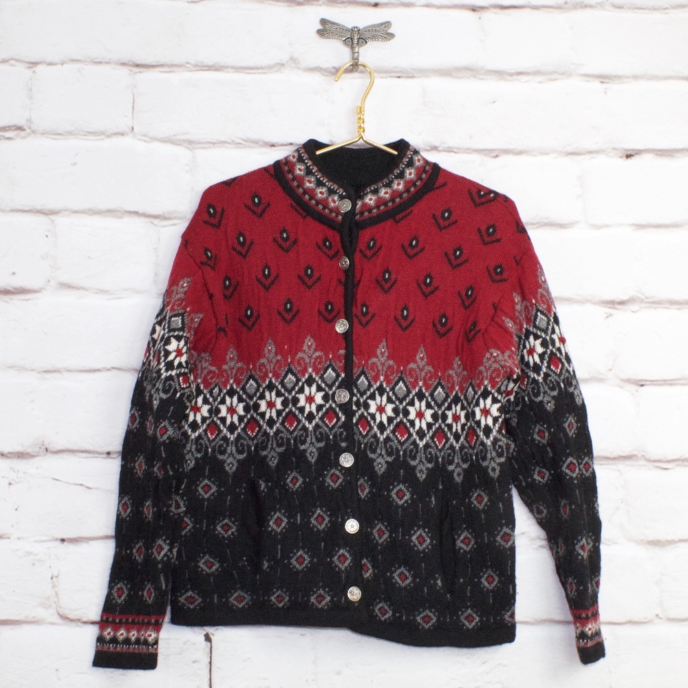 Nordic Design Wool Button Down Sweater Cardigan PL